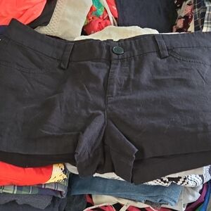 Dex Women's High Waist Black Shorts..17 Inches Lating Flat..